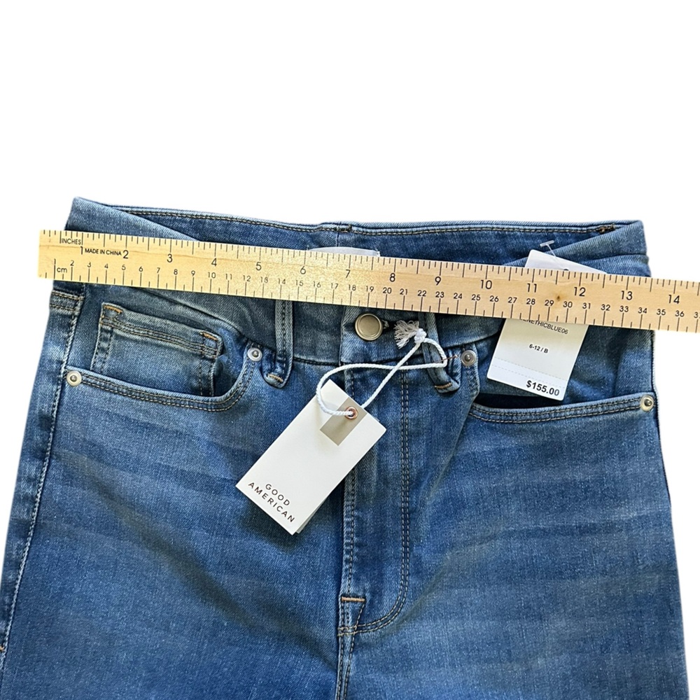 NWT Good America Denethic Blue Always Fits Jean 6-12 Blue - Picture 6 of 10